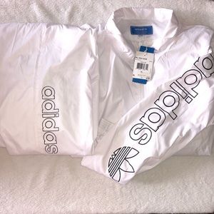 WHITE ADIDAS WINDBREAKER SET
